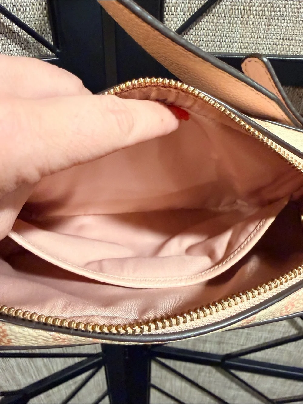 Tory Burch Pink Plaid Leather Crossbody Purse